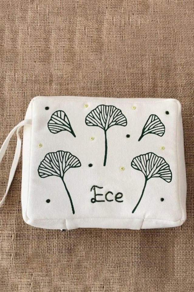 Yeşil Ginkgolar Desenli Kitap Kılıfı