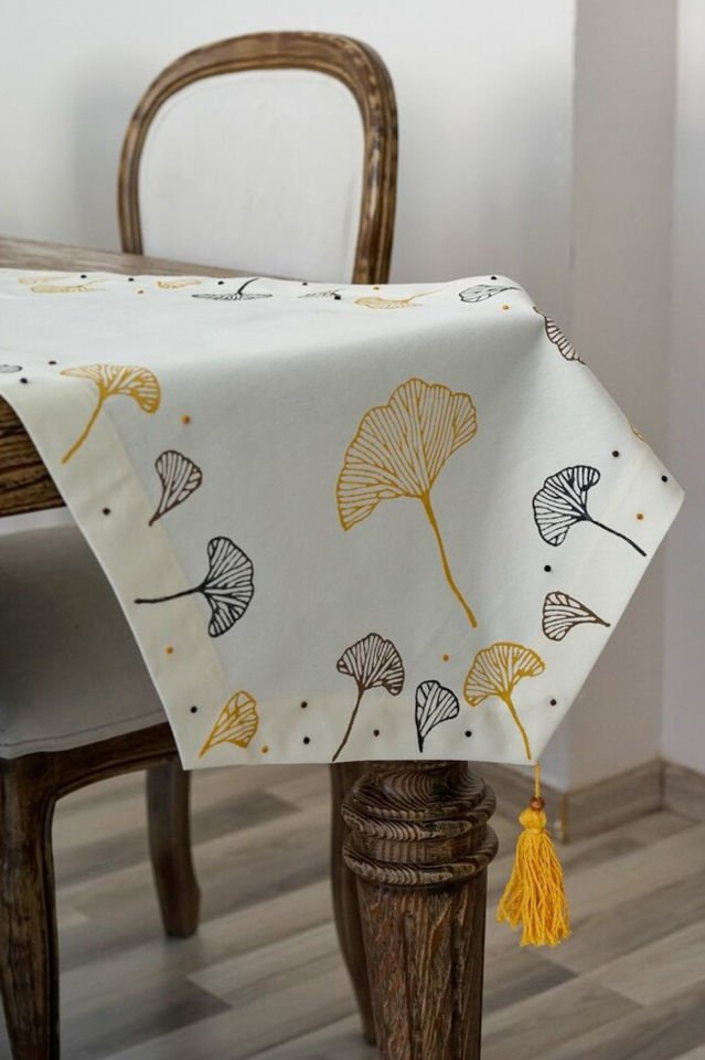 Ginkgolar Desenli Runner 45x135 cm.